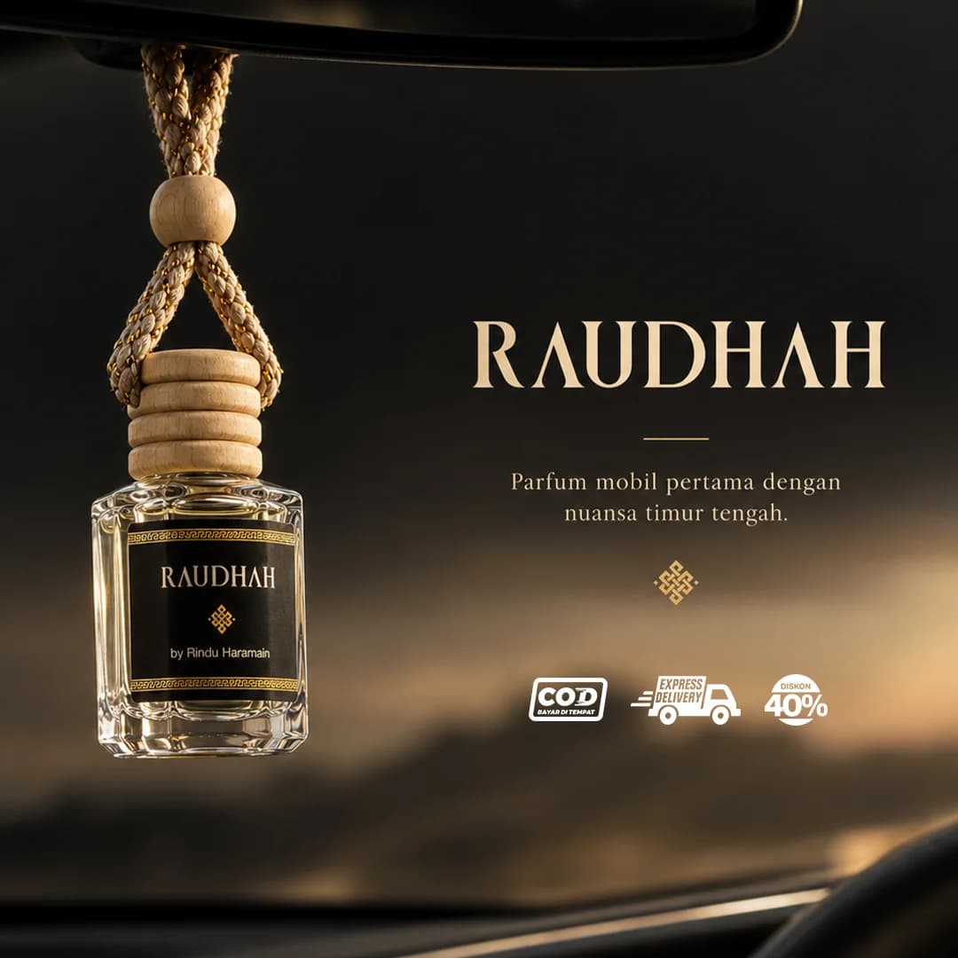 Parfum mobil RAUDHAH tergantung di spion, nuansa Timur Tengah, COD, diskon 40%