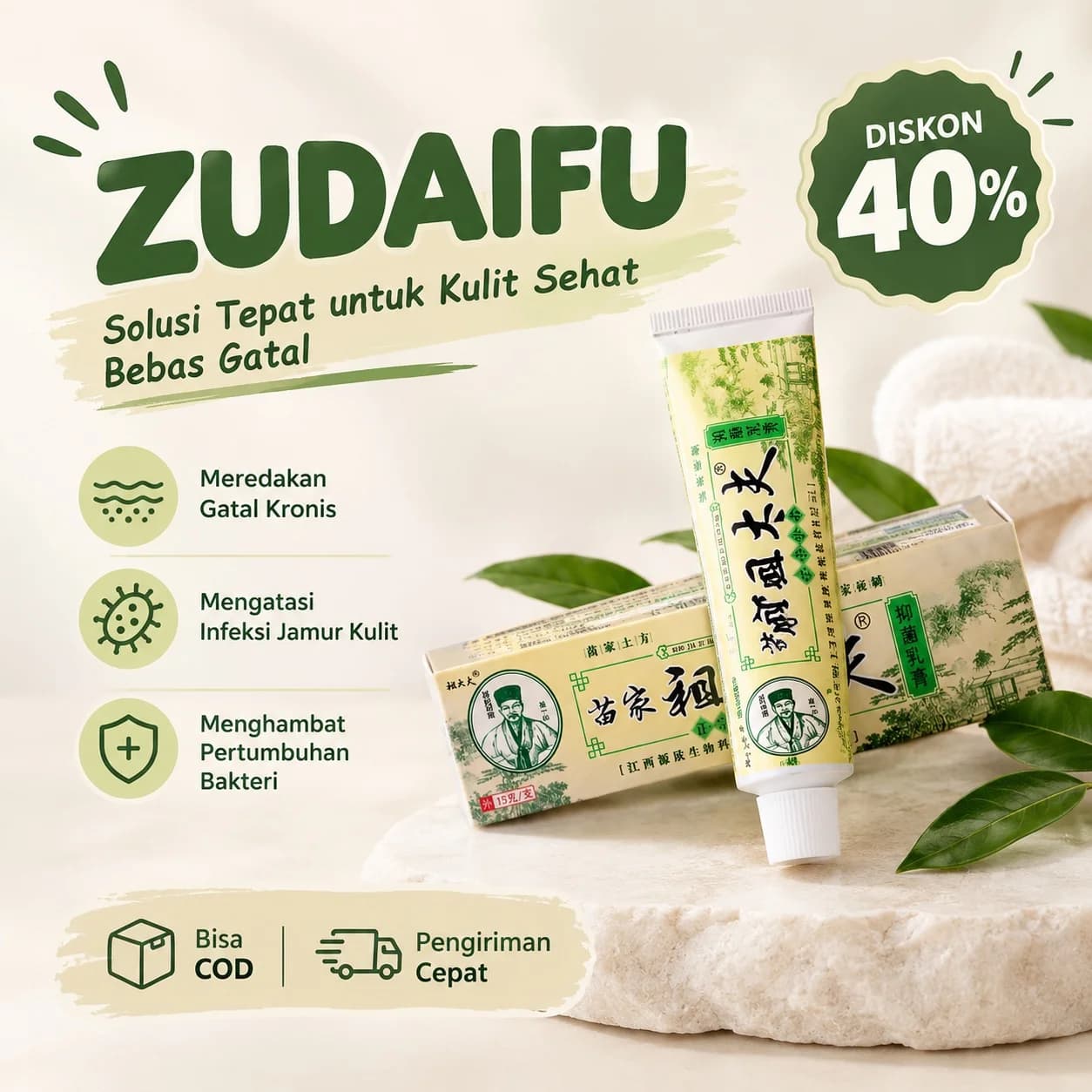 Salep Zudaifu untuk kulit sehat bebas gatal, diskon 40%, bisa COD