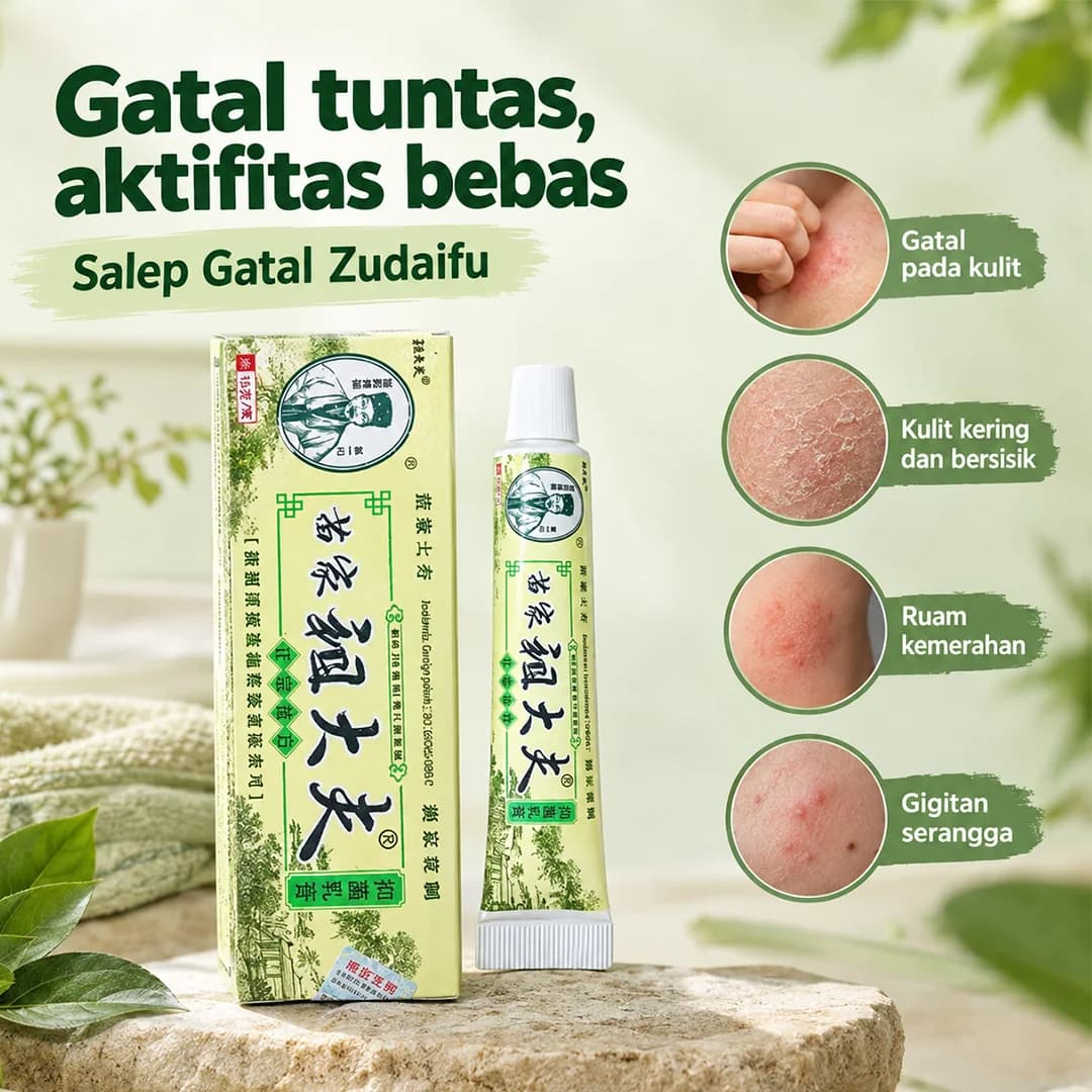 Salep Gatal Zudaifu untuk gatal pada kulit, kulit kering dan bersisik, ruam kemerahan, gigitan serangga