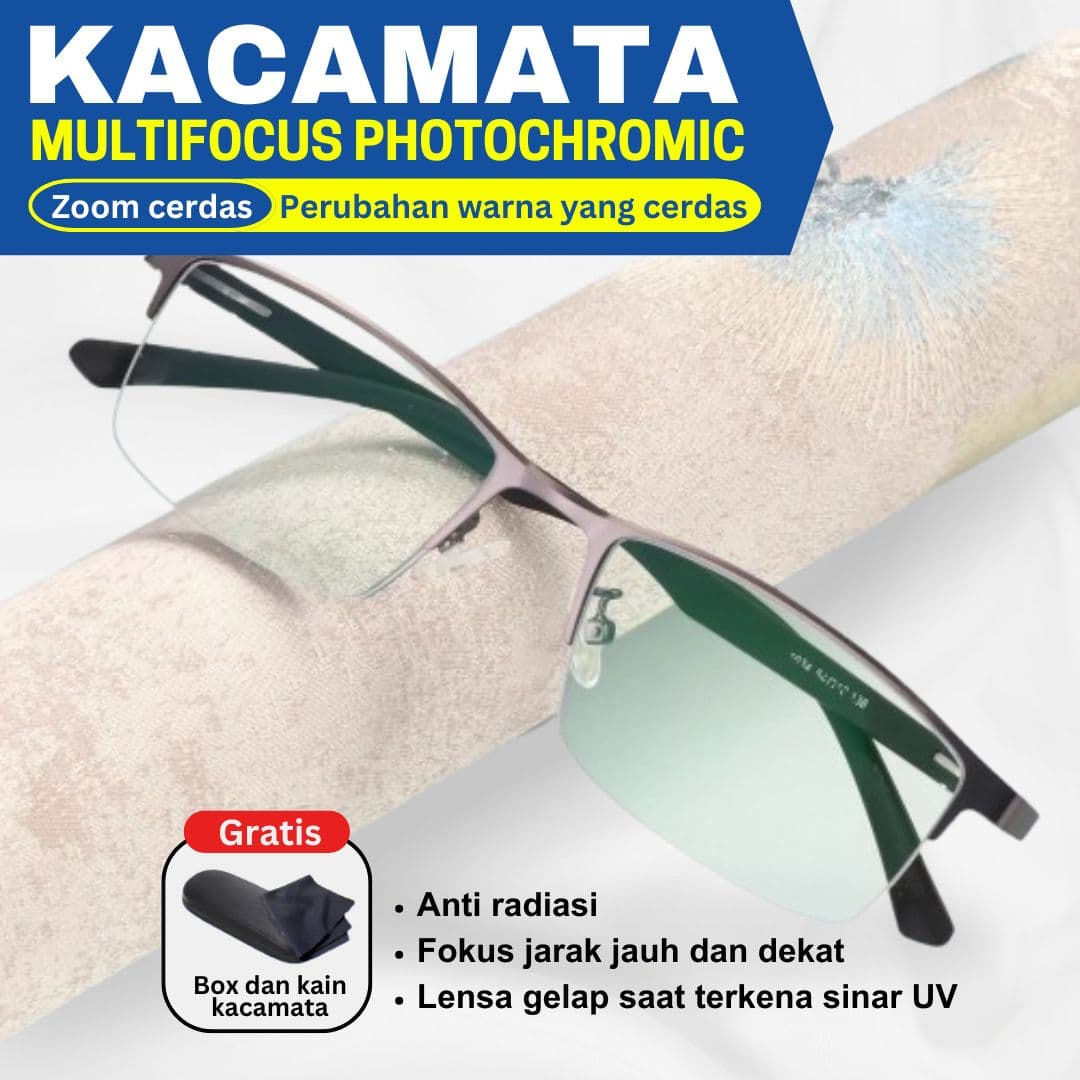 Kacamata multifokus photochromic anti radiasi