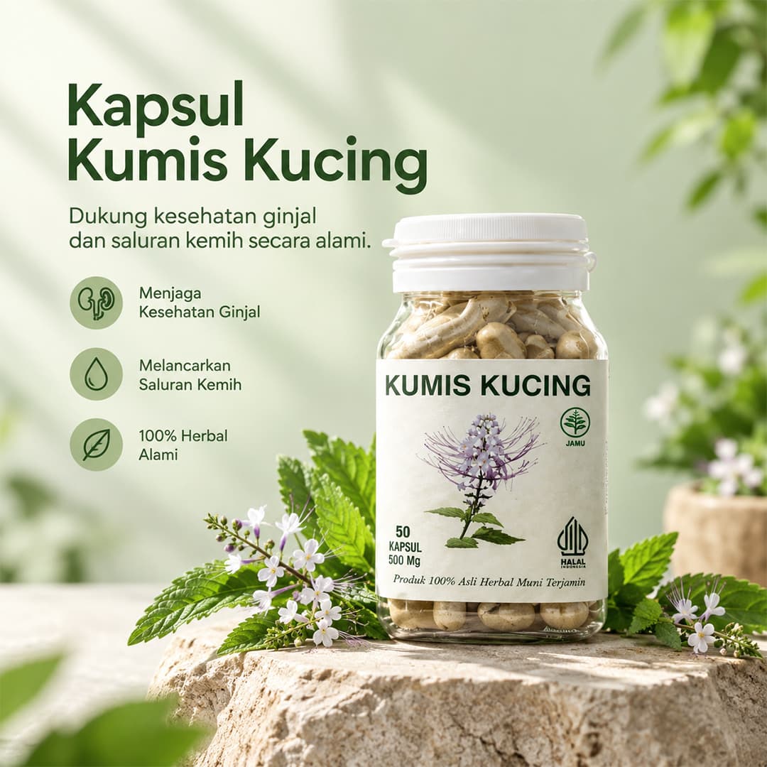 Kapsul Kumis Kucing herbal ginjal dan saluran kemih 50 kapsul