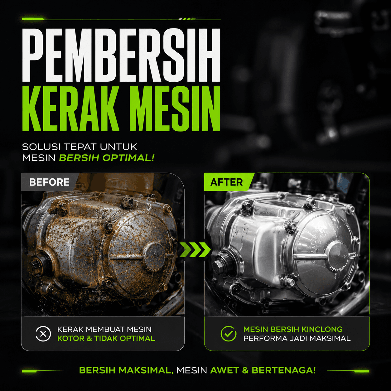 Perbandingan sebelum dan sesudah dibersihkan
